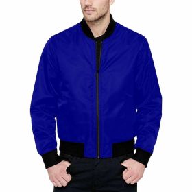 Mens Jacket, Dark Blue And Black Bomber Jacket