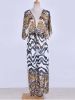 Bikini Cover Up Chiffon Beach Kimono Women Leopard Printed Long Swimsuit Tunic Summer Beach Wear