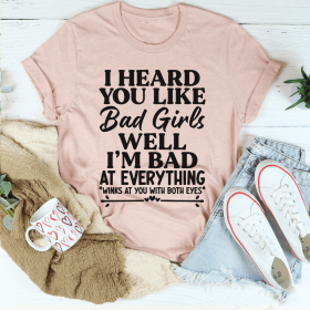 Bad Girls T-Shirt (Color: Heather Prism Peach, size: S)