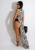 Fashion Zebra Print Sleeveless Tie Half Open Sexy Dress