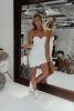 White Long Dress 2 Piece Set Women Sexy Detachable Hem Frenulum Lace Camisole Wrap Chest Irregular Layered Skirt Spring Summer