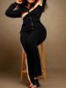 Plus Size Striped Print Jacket & Pants Set; Women's Plus Slight Stretch 2pcs Casual Set Outfits
