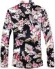 Men's Casual Floral Shirts Fashion Slim Fit T-Shirts Long Sleeve Lapel Button Down Shirts