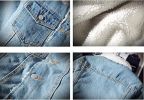 Men's Lapel Sherpa Fleece Lined Thicken Denim Jean Trucker Jacket Coats