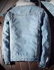 Men's Lapel Sherpa Fleece Lined Thicken Denim Jean Trucker Jacket Coats