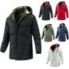 Quilted Jacket Mid-length Men Thick Coat Reversible Clothe Removable Hood Casual Cozy Fashion Trendy Street Spring Autumn Winter