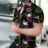 Men's Shirt 3D Digital Printing European Size Men's Crane Animal Style Shirt