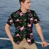 Men's Shirt 3D Digital Printing European Size Men's Crane Animal Style Shirt