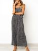 Boho Wide Leg Tube Jumpsuit; Casual Holiday Backless Tie Front Jumpsuit For Spring & Summer