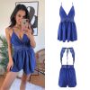 Best Selling Women's Solid Color Sling Backless Siamese Shorts