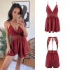 Best Selling Women's Solid Color Sling Backless Siamese Shorts