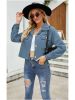 Spring Autumn Corduroy Short Thin Jacket Women Retro Vintage Casual Loose Chest Pockets Long Sleeves Single-breasted Lapel Tops
