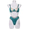 Lingerie Sexy Underwear Three Point Satin Embroidery Stitching See through Dew Pajama Set