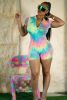 Summer New Fashion European and American Gradient Color Jumpsuit