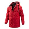 Quilted Jacket Mid-length Men Thick Coat Reversible Clothe Removable Hood Casual Cozy Fashion Trendy Street Spring Autumn Winter